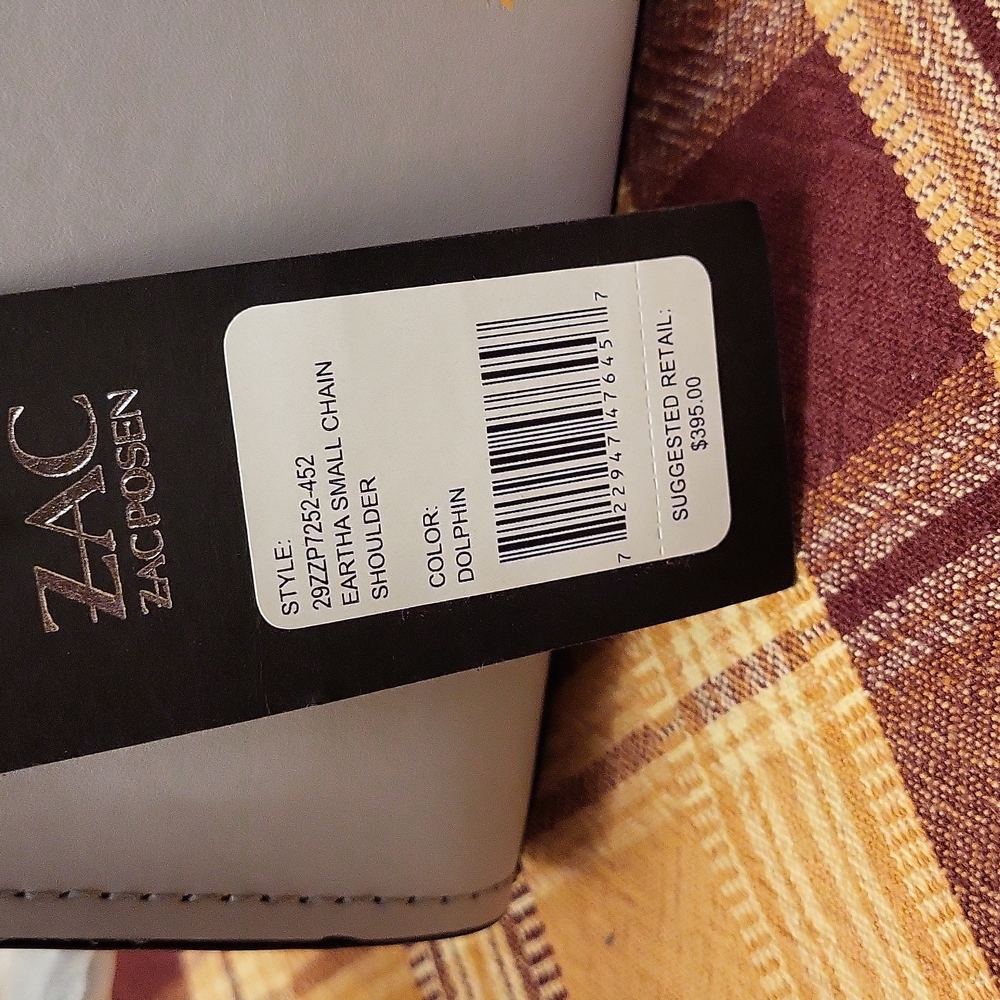 Zac Zac Posen Eartha small chain bag, light grey color ( dolphin) Nwt - Picture 3 of 12